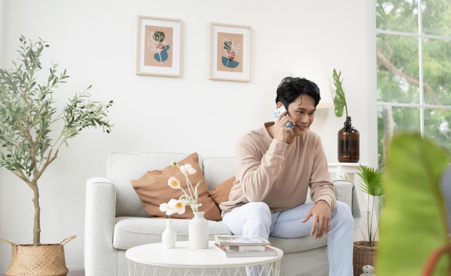 Financial planning workspace with documents and laptop